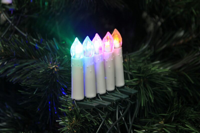 ŚWIECZKI TRADYCYJNE LAMPKI CHOINKOWE RGB 20 LED