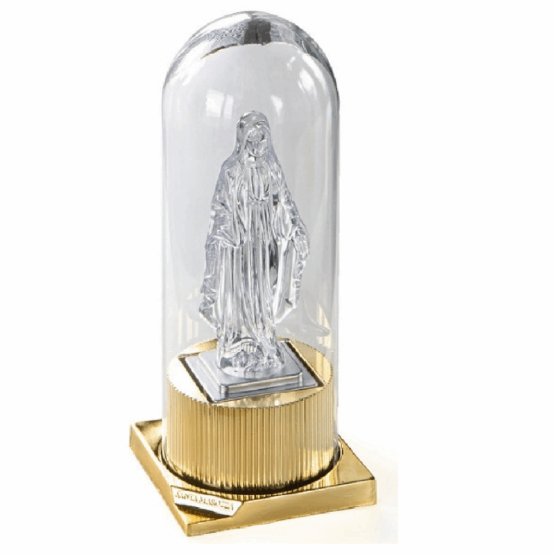 ZNICZ LAMPION SZKŁO MARYJA SARAGOSSA SANTA MAROZZA ZŁOTY