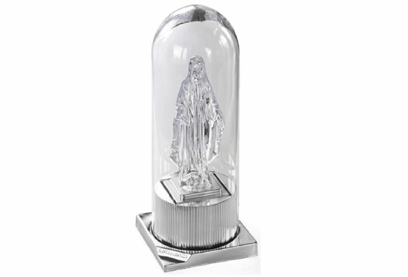 ZNICZ LAMPION SZKŁO MARYJA SARAGOSSA SANTA MAROZZA SREBRNY