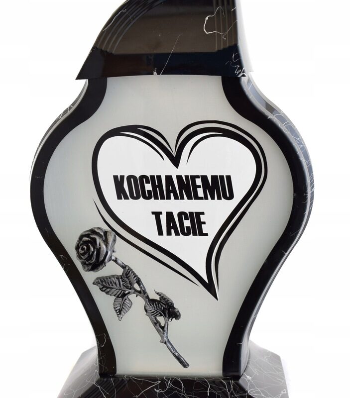 ZNICZ LAMPION OZDOBNY MARMUR FARAON DEDYKACJA "Kochanemu Tacie"