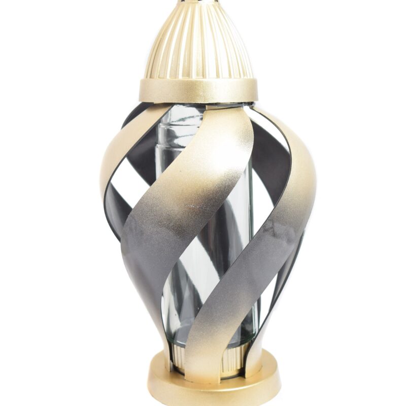 ESTETYCZNY ZNICZ CAŁOROCZNY LAMPION TWIST Złoty