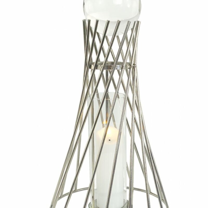 ZNICZ PREMIUM WIEŻA TOWER SZKLANA KULA SREBRNY METAL