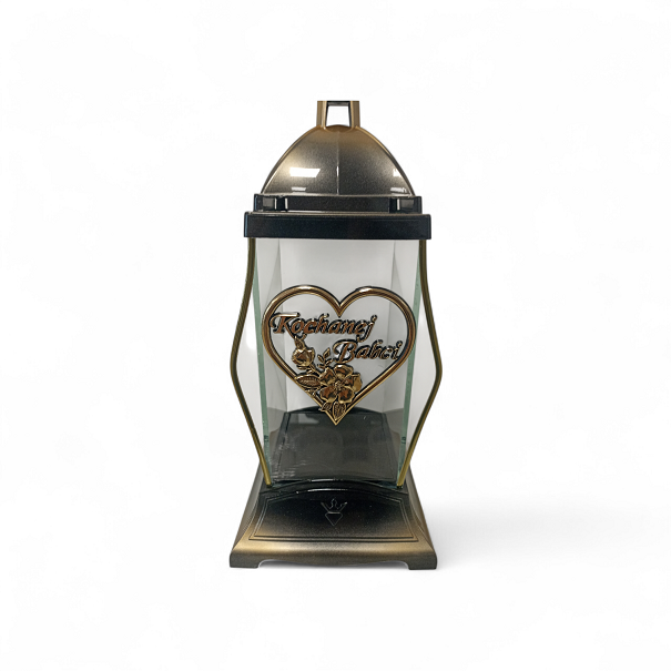 Znicz kapliczka Kochanej Babci złota+ świeca led