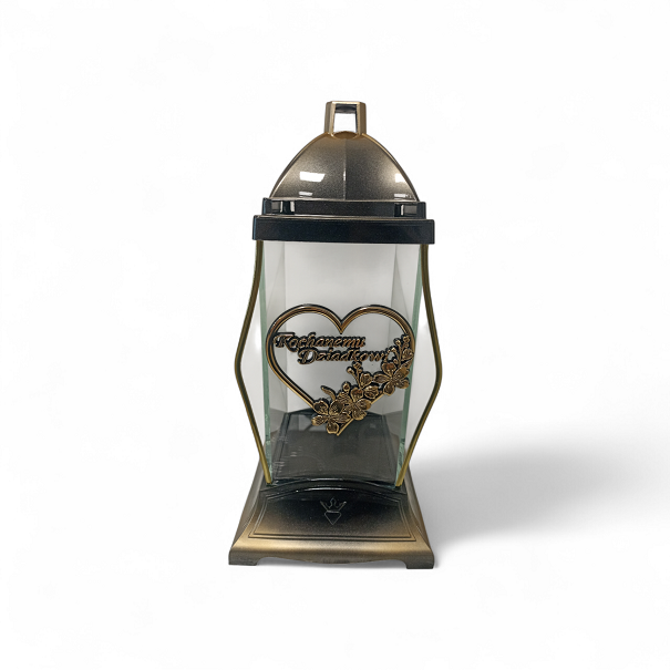 Znicz kapliczka Kochanemu Dziadkowi złota+ świeca led