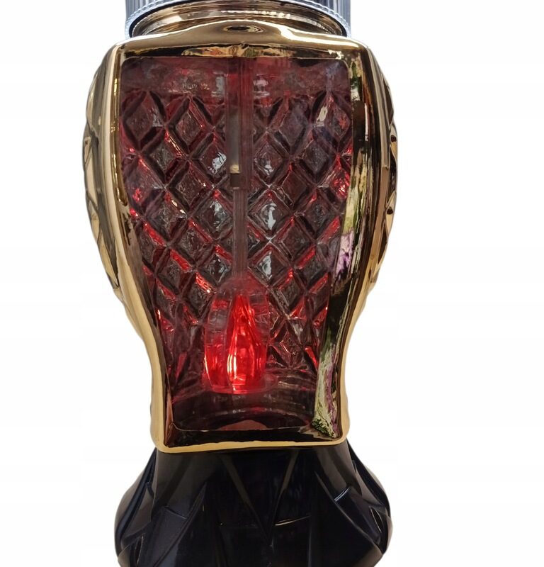 ELEGANCKI Złoty Znicz solarny czerwone światło LED