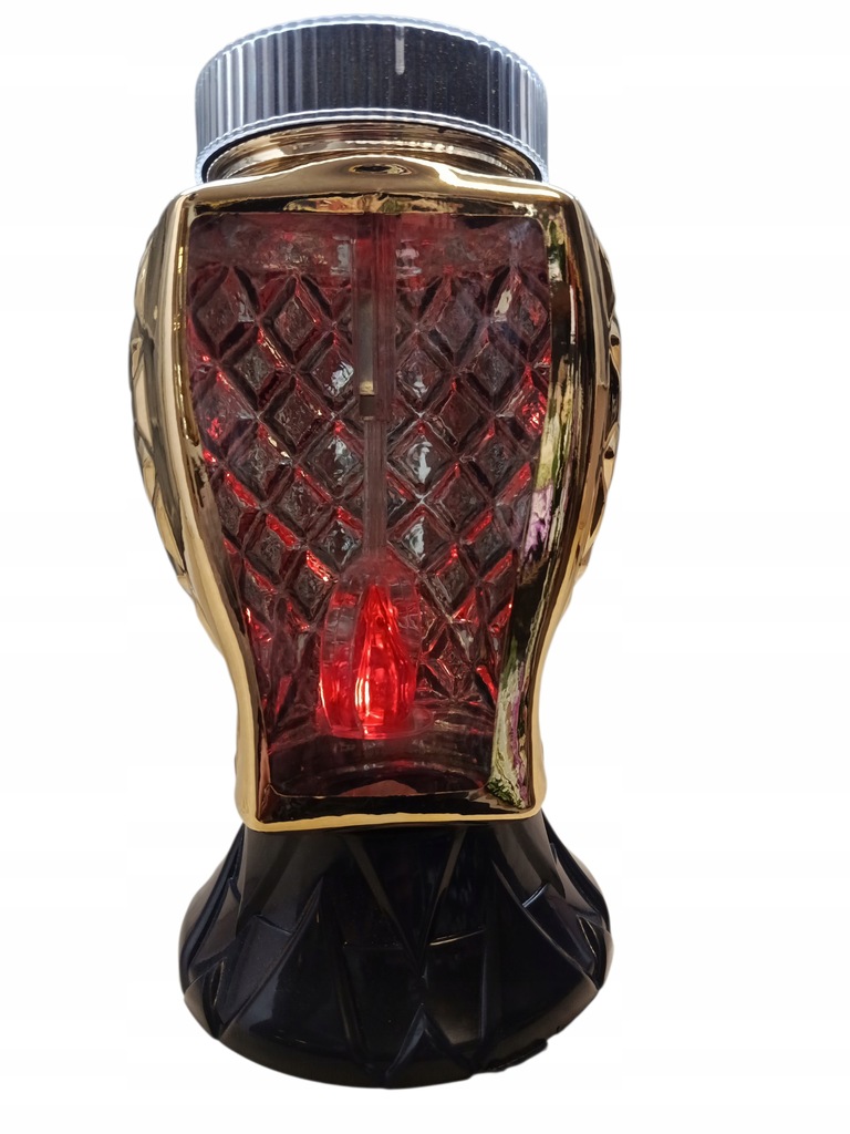 ELEGANCKI Złoty Znicz solarny czerwone światło LED