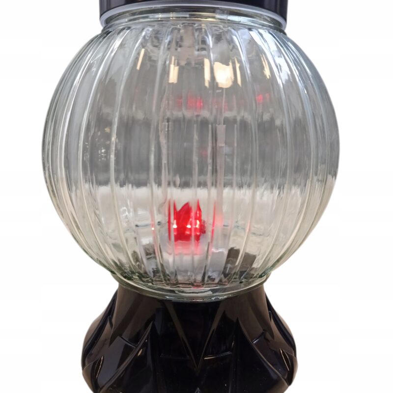 ESTETYCZNY PROSTY Znicz solarny DUŻA KULA czerwone światło LED