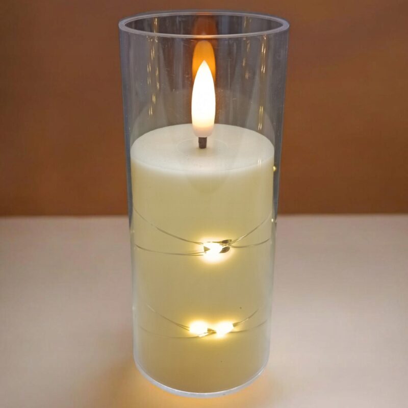 ŚWIECA LED z Drucikiem LED ŚWIECZKA WKŁAD DO ZNICZA NA BATERIE 12,5 cm