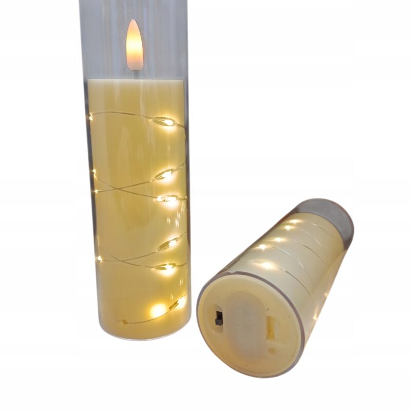 ŚWIECA LED z Drucikiem LED ŚWIECZKA WKŁAD DO ZNICZA NA BATERIE 17,5 cm