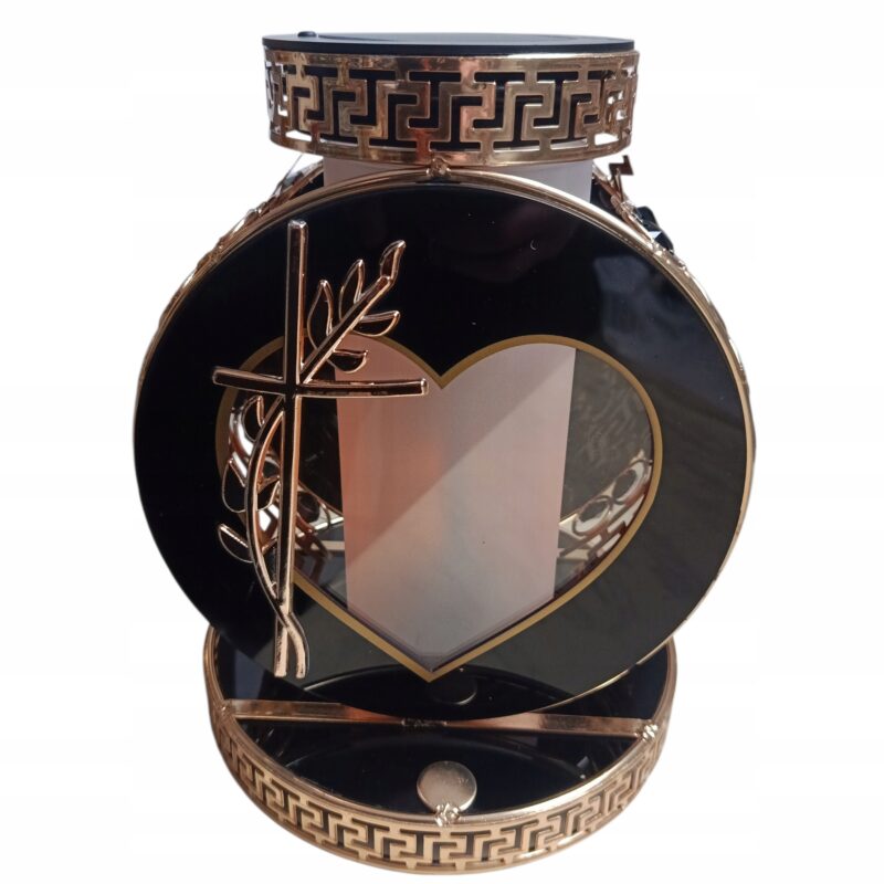 ZNICZ SOLARNY LED KOŁO PREMIUM VIP ZŁOTY KRYSZTAŁKI