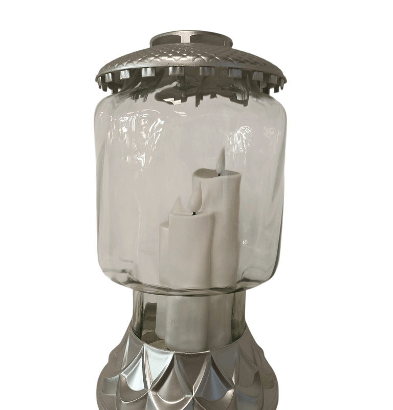 Znicz szklany srebrny MITO