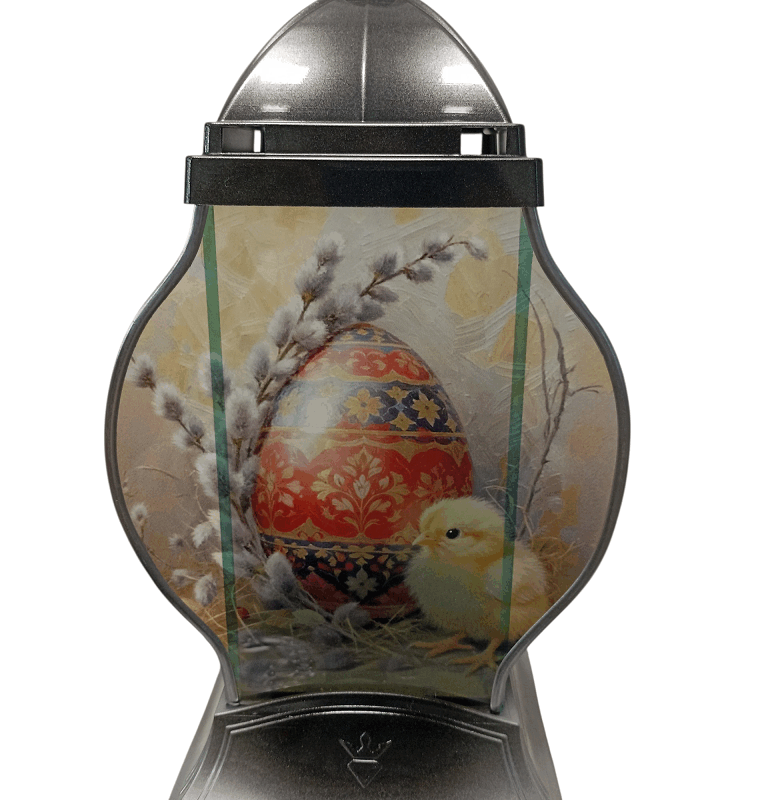 Znicz kapliczka Wielkanoc Kurczaczek +świeca led