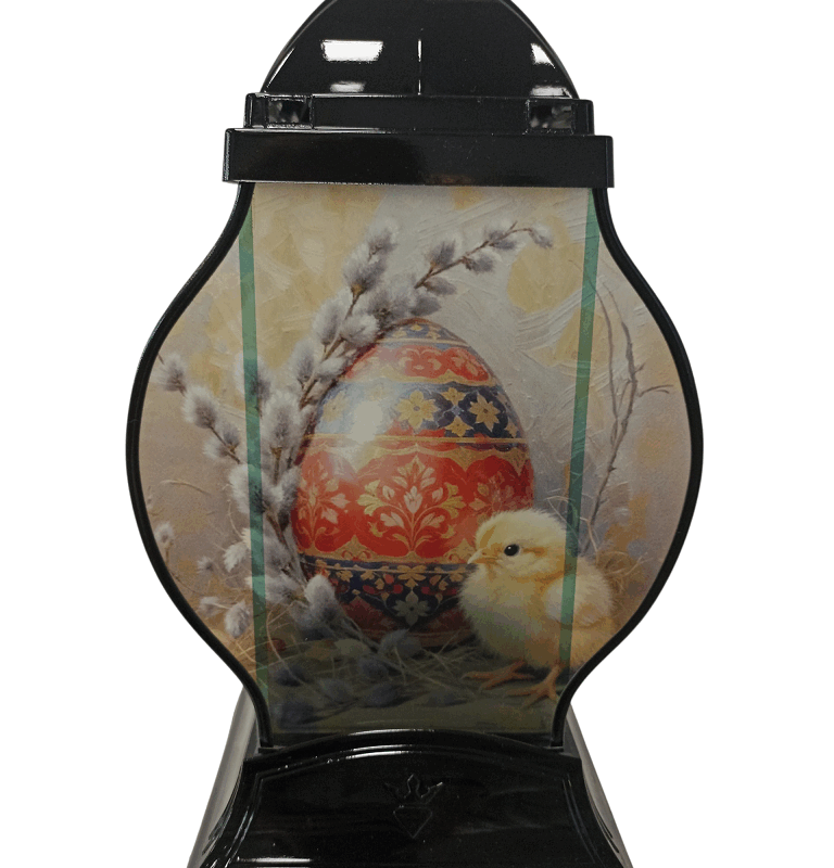 Znicz kapliczka Wielkanoc Kurczaczek +świeca led