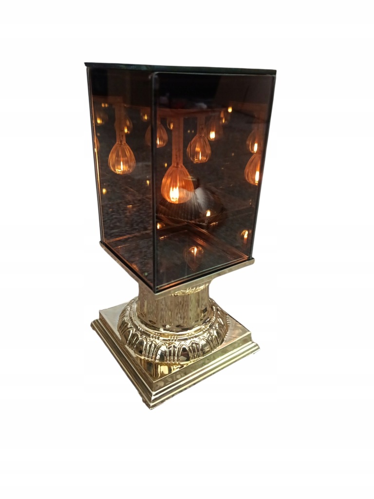 Znicz Solarny Kolumna czarny Lampion  efekt 3d 2w1 Solarny i na wkłady